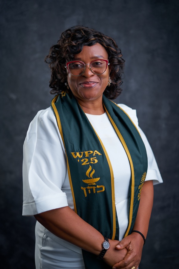 A WPA ’25 graduate in her ceremony stole